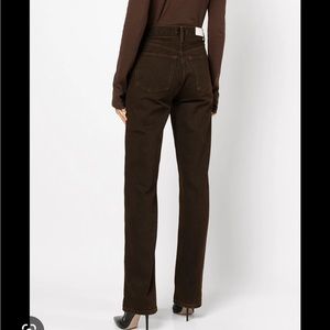 RE/DONE chocolate brown straight leg jeans
